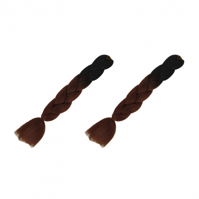 Канекалон коса 60 см, омбре из черного в каштановый (Набор 2 шт.)