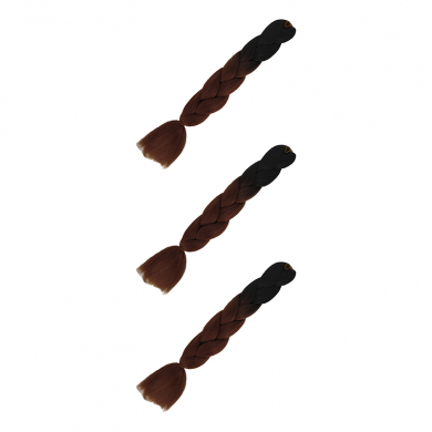 Канекалон коса 60 см, омбре из черного в каштановый (Набор 3 шт.)