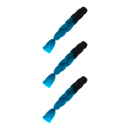 Канекалон коса 60 см, омбре из черного в голубой (Набор 3 шт.)