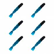 Канекалон коса 60 см, омбре из черного в голубой (Набор 6 шт.)