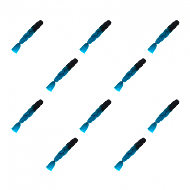 Канекалон коса 60 см, омбре из черного в голубой (Набор 10 шт.)