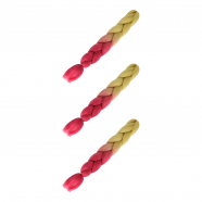 Канекалон коса 60 см, омбре из блонда в розовый (Набор 3 шт.)