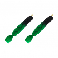 Канекалон коса 60 см, омбре из черного в зеленый (Набор 2 шт.)