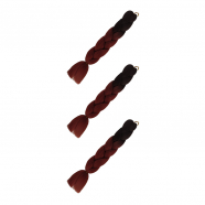 Канекалон коса 60 см, омбре из черного в красно-каштановый (Набор 3 шт.)