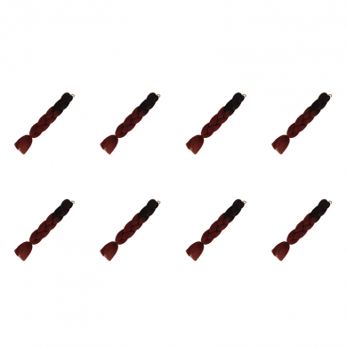 Канекалон коса 60 см, омбре из черного в красно-каштановый (Набор 8 шт.)