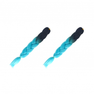 Канекалон коса 60 см, омбре из черного в ярко-голубой (Набор 2 шт.)