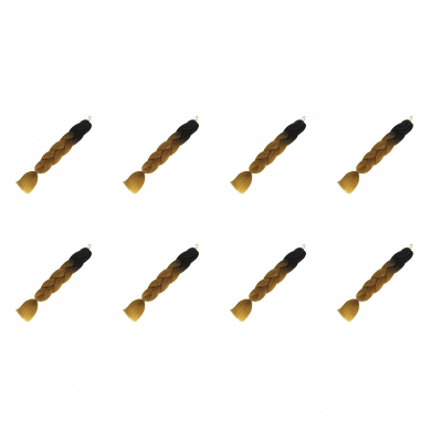 Канекалон коса 60 см, омбре из черного в темный блонд (Набор 8 шт.)