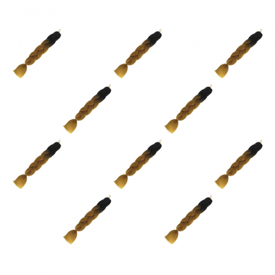 Канекалон коса 60 см, омбре из черного в темный блонд (Набор 10 шт.)