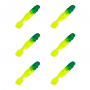 Канекалон 60 см, омбре из зеленого в неоново-зеленый (Набор 6 шт.)