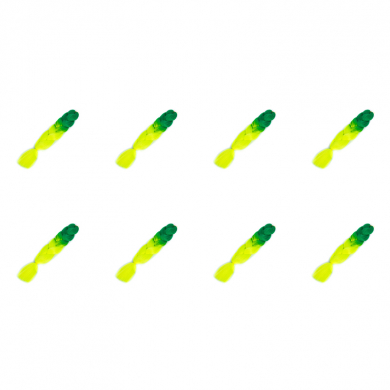 Канекалон 60 см, омбре из зеленого в неоново-зеленый (Набор 8 шт.)