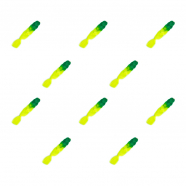 Канекалон 60 см, омбре из зеленого в неоново-зеленый (Набор 10 шт.)