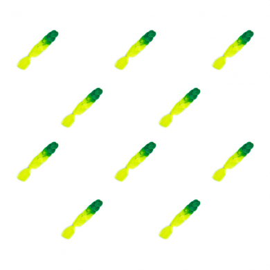 Канекалон 60 см, омбре из зеленого в неоново-зеленый (Набор 10 шт.)