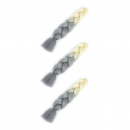 Канекалон 60 см, омбре из блонда в серый (Набор 3 шт.)