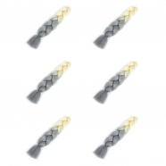 Канекалон 60 см, омбре из блонда в серый (Набор 6 шт.)