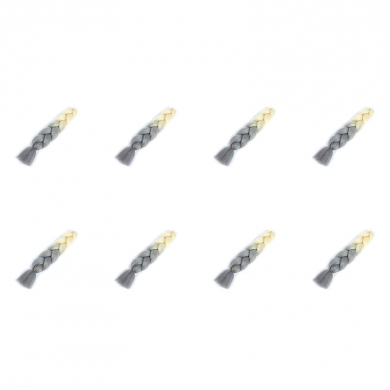 Канекалон 60 см, омбре из блонда в серый (Набор 8 шт.)