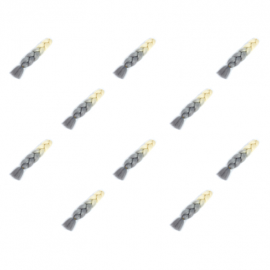 Канекалон 60 см, омбре из блонда в серый (Набор 10 шт.)