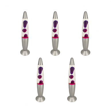 Лава лампа восковая фиолетовая, высота 35 см (Набор 5 шт.)