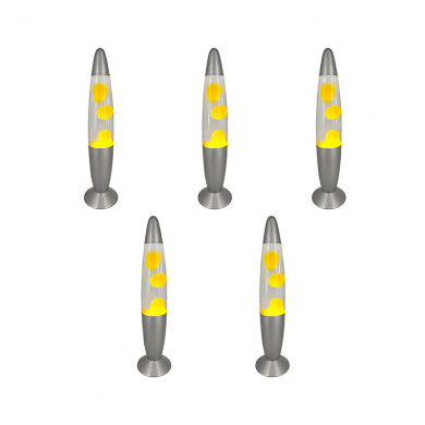 Лава лампа восковая желтая, высота 35 см (Набор 5 шт.)