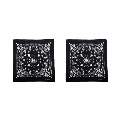 Бандана пиратская,байкера, рокера "Сокровища пирата" череп 55 х 55 см (Набор 2 шт.)