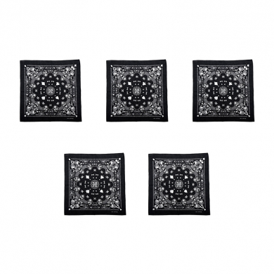 Бандана пиратская,байкера, рокера "Сокровища пирата" череп 55 х 55 см (Набор 5 шт.)