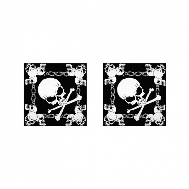 Бандана пирата,байкера, рокера,"Череп Колючка" черно белая 55 х 55 см  (Набор 2 шт.)