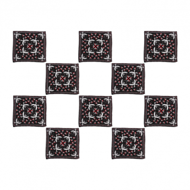 Бандана пиратская,байкера, рокера "Череп пирата в красной бандане" 55 х 55 см (Набор 10 шт.)