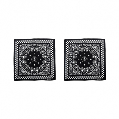 Бандана пиратская,байкера,рокера,черная "Пират всех морей" черепа 55 х 55 см (Набор 2 шт.)