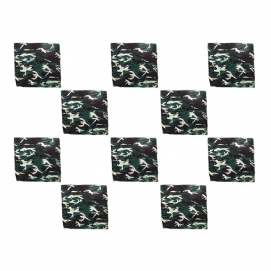 Бандана "Камуфляж зеленый" 55 х 55 см хлопковая, бандана платок, защитная (Набор 10 шт)