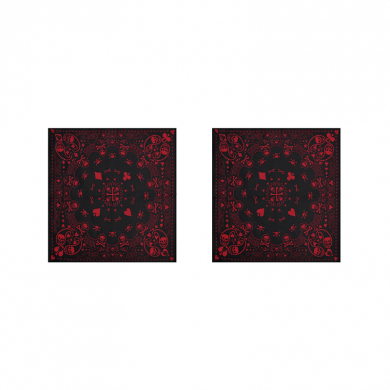 Бандана пиратская "Сокровища пирата" череп красная 55 х 55 см (Набор 2 шт.)