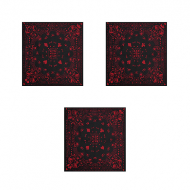 Бандана пиратская "Сокровища пирата" череп красная 55 х 55 см (Набор 3 шт.)