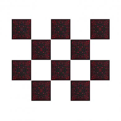 Бандана пиратская "Сокровища пирата" череп красная 55 х 55 см (Набор 10 шт.)