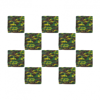 Бандана "Камуфляж лесной зеленый" 55 х 55 см (Набор 10 шт.)