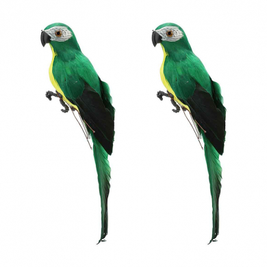 Попугай перьевой "Пират" малый пиратский на плечо (Набор 2 шт.). Пиратская вечеринка.