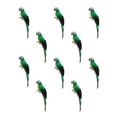 Попугай перьевой "Пират" малый пиратский на плечо (Набор 10 шт.). Пиратская вечеринка.