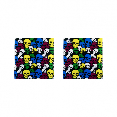 Платок бандана пиратская,байкера, рокера "Пират" Цветные черепа 55 х 55 см  (Набор 2 шт.)
