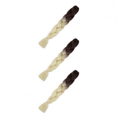 Канекалон 60 см, омбре из каштанового в блонд (Набор 3 шт.)