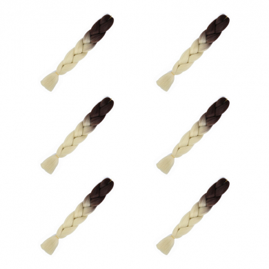 Канекалон 60 см, омбре из каштанового в блонд (Набор 6 шт.)