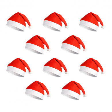 Колпак "Шапка Новогодняя" Деда Мороза (Набор 10 шт.)