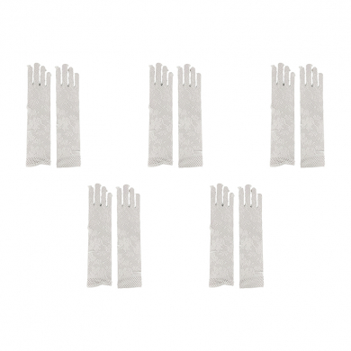 Перчатки женские взрослые кружевные "Гэтсби длинные ажурные" гипюр белые, 2 шт. (Набор 5 пар)