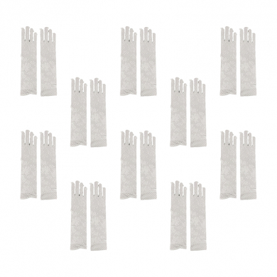 Перчатки женские взрослые кружевные "Гэтсби длинные ажурные" гипюр белые, 2 шт. (Набор 10 пар)