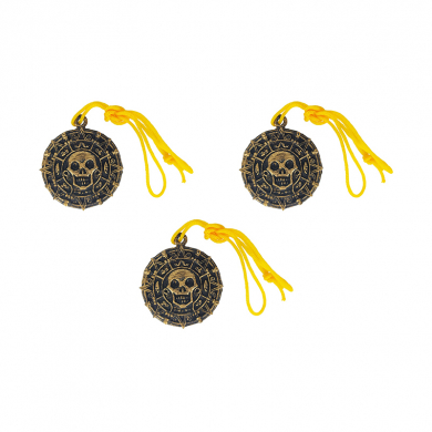 Пиратский медальон на шнурке "Пираты карибского моря" подвеска кулон, пластик (Набор 3 шт.)