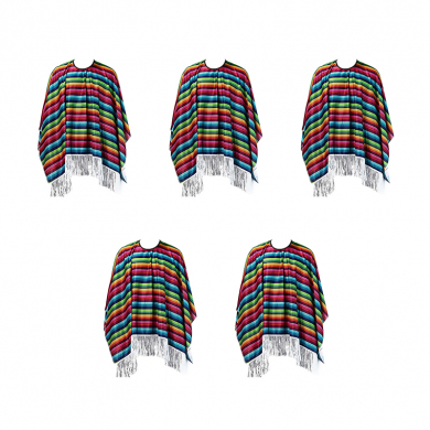 Мексиканское пончо, радужные полоски (Набор 5 шт.)