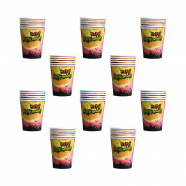 Стакан бумажный одноразовый на Хэллоуин "Черный замок Halloween" оранжевый (Набор 60 шт.)