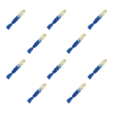 Канекалон 60 см, омбре из блонда в синий (Набор 10 шт.)