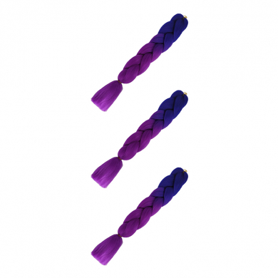 Канекалон коса 60 см, омбре из синего в фиолетовый (Набор 3 шт.)