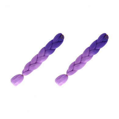 Канекалон коса 60 см, омбре из фиолетового в сиреневый (Набор 2 шт.)