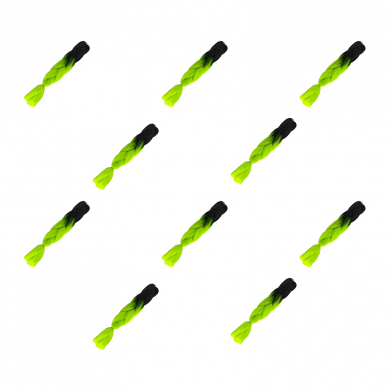 Канекалон коса 60 см, цвет омбре из черного в неоново-зеленый (Набор 10 шт.)