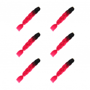 Канекалон коса 60 см, омбре из черного в ярко-розовый (Набор 6 шт.)