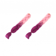 Канекалон коса 60 см, омбре цвет из нежно-розового в фиолетовый (Набор 2 шт.)