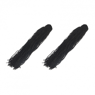 Канекалон Зизи косички гофре,волосы для наращивания,афрокудри,120 см цвет черный (2 шт в комплекте)